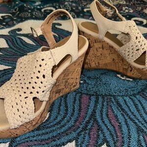 Sonoma Beige Woven Wedge Sandals